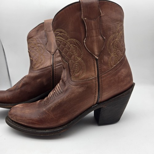 Laredo Della Rust Red Leather Boot Womens Size 9 M Western Cowgirl Rustic Scuffs - Picture 6 of 12