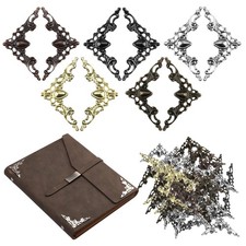 Protectores de esquinas de libros de metal, bordes decorativos vintage