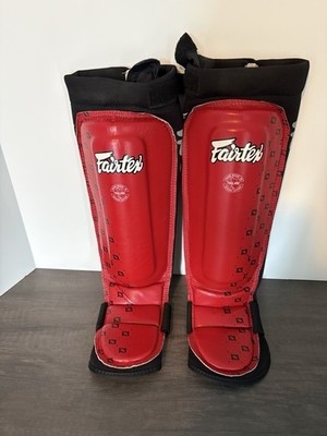 Fairtex SP6 Neoprene Muay Thai Shin Guard  Red SzLarge Used