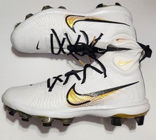Botines de béisbol Nike Alpha Huarache NXT MCS oro blanco talla 9,5 FZ8650 119 raros