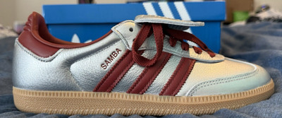 Adidas Samba Og Silver Better Red-JH5707 - New Size 7.5