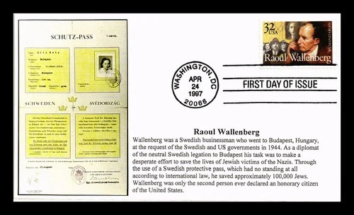 US COVER RAOUL WALLENBERG WWII HUMANITARIAN FDC S&T CACHETS LIMITED EDITION