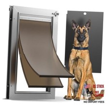All Aluminum Dog Door, Rust Proof Heavy Duty Dog Door for Exterior Doors, Large