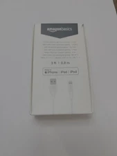 2 pack Amazon Basics MFi Certified USB-A Lightning Charger Cable 3 ft White 