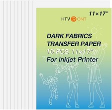 Heat Transfer Paper 11x17 " for Dark T Shirts - 10 Pack Iron on Transfer Pape...