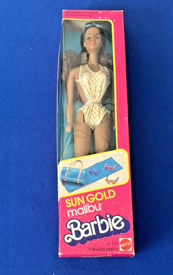 Sun Gold Malibu Black Barbie, 1983- NEW IN BOX