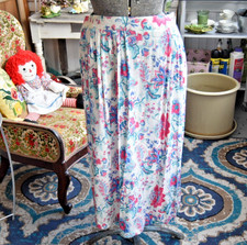 NWT Vintage 70s-80s Toff's Pleated Floral Elastic Waist Midi Skirt Large