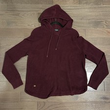 Lauren Ralph Lauren Women  s XL Waffle Knit Sweater w/Hood Burgundy