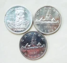 Lot of 3 Canadian Silver Dollars 1957, 1958 & 1959 All High Grade