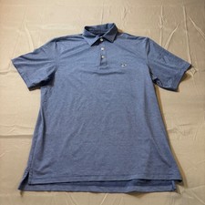 Vineyard Vines Performance Polo Mens Medium Blue Striped Short Sleeve Golf Shirt