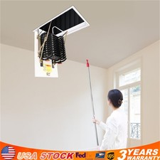 9.5-10.17ft Ceiling Height Aluminum Attic Ladder Pull Down Telescoping Ladder