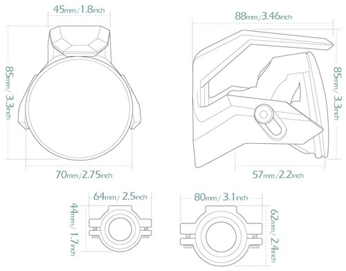 3" metal housing round fog light halogen H3 12V 55W ECE silver shield x1PCE ε - Picture 2 of 9