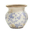 7in. Tuscan Ceramic Blue Scroll Urn Vase 7-in.