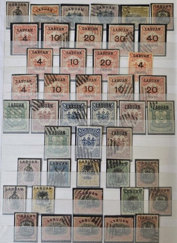 LABUAN NORTH BORNEO Used/Unused Collection on 4 Album Pages Unchecked High CV - Picture 2 of 4