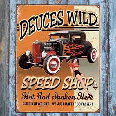 Hot Rod Schild 30 x 40 cm Ford Vintage Oldtimer Auto Motiv USA Speedshop *050