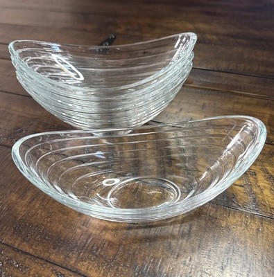 Pasabahce Gondol Glass Ice Cream Banana Split Dessert Bowls Set of 4 Clear Candy