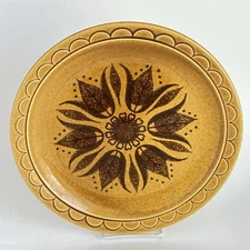 Vintage Homer Laughlin Granada Golden Harvest Mustard Yellow Charger Plate 12.5"
