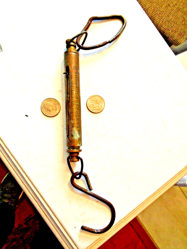1950's- Hanging Brass Fishing Scale- CHATILLON NY USA-MODEL in 30 LB