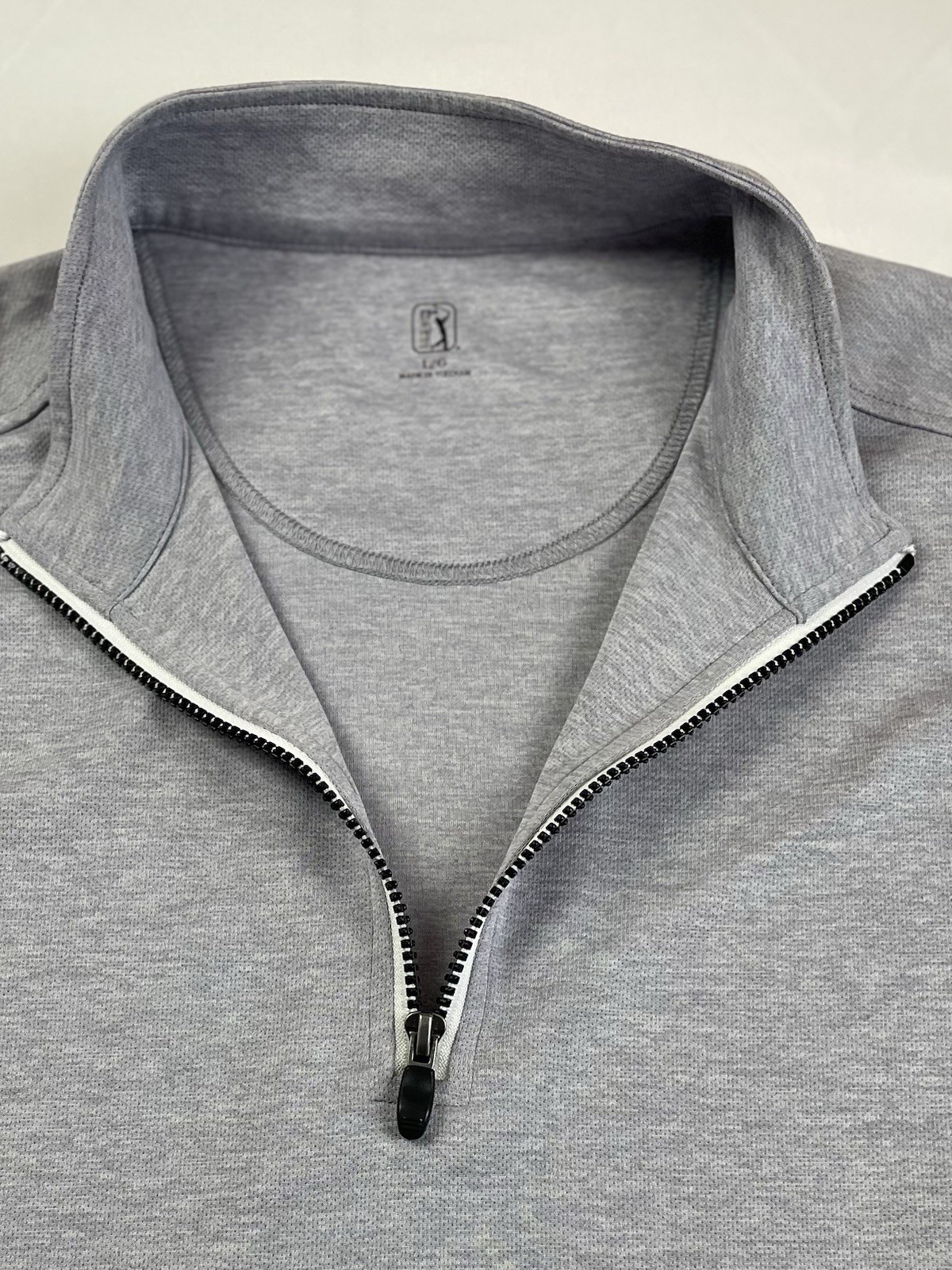 PGA Tour Men&rsquo;s Light Blue Heather Quarter Zip Pullover Shi