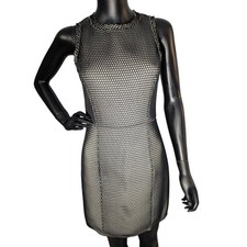 Zara Black Fishnet Mesh Overlay Sleeveless Sheath Dress XS
