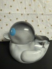 6in Large Rubber Duck Tye Dye Grey and Black Duck