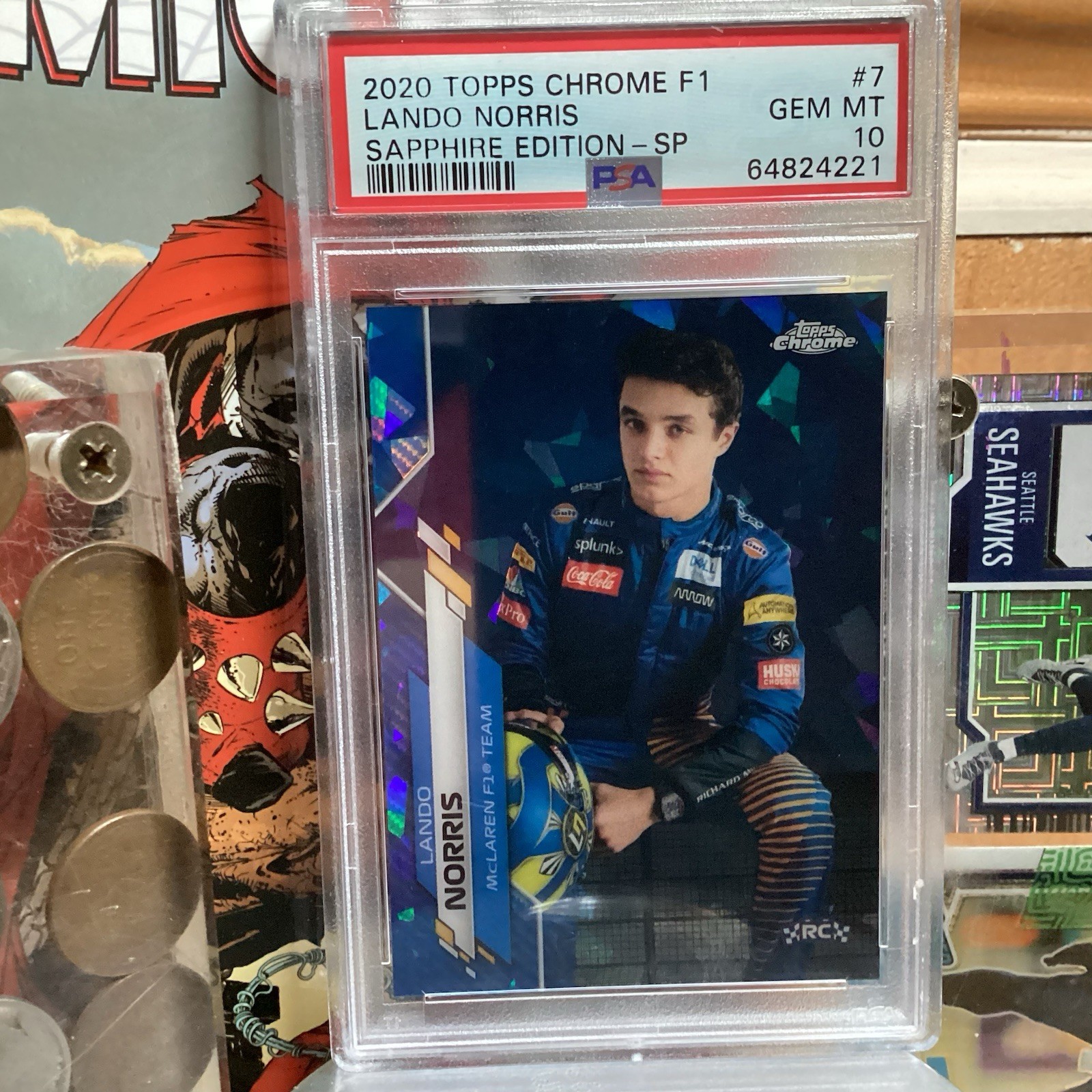 2020 TOPPS CHROME FORMULA 1 SAPPHIRE EDITION SP #7 LANDO NORRIS PSA 10