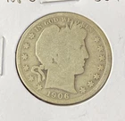1906-O Barber Half Dollar 50c Silver United States Coin Free Shipping