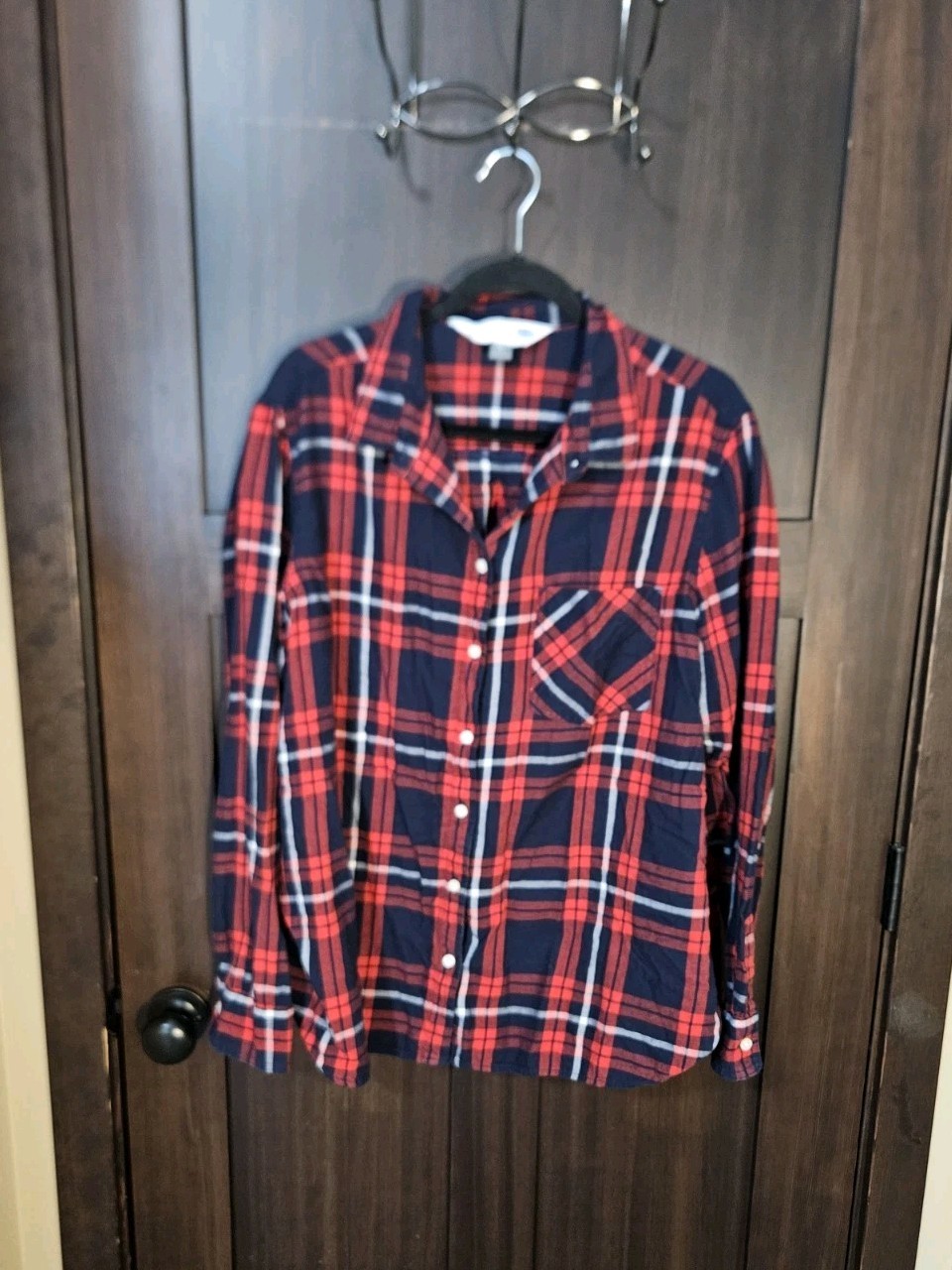 EUC Women's Old Navy & Red Flannel Plaid Button Up Shirt Size XXL 2XL