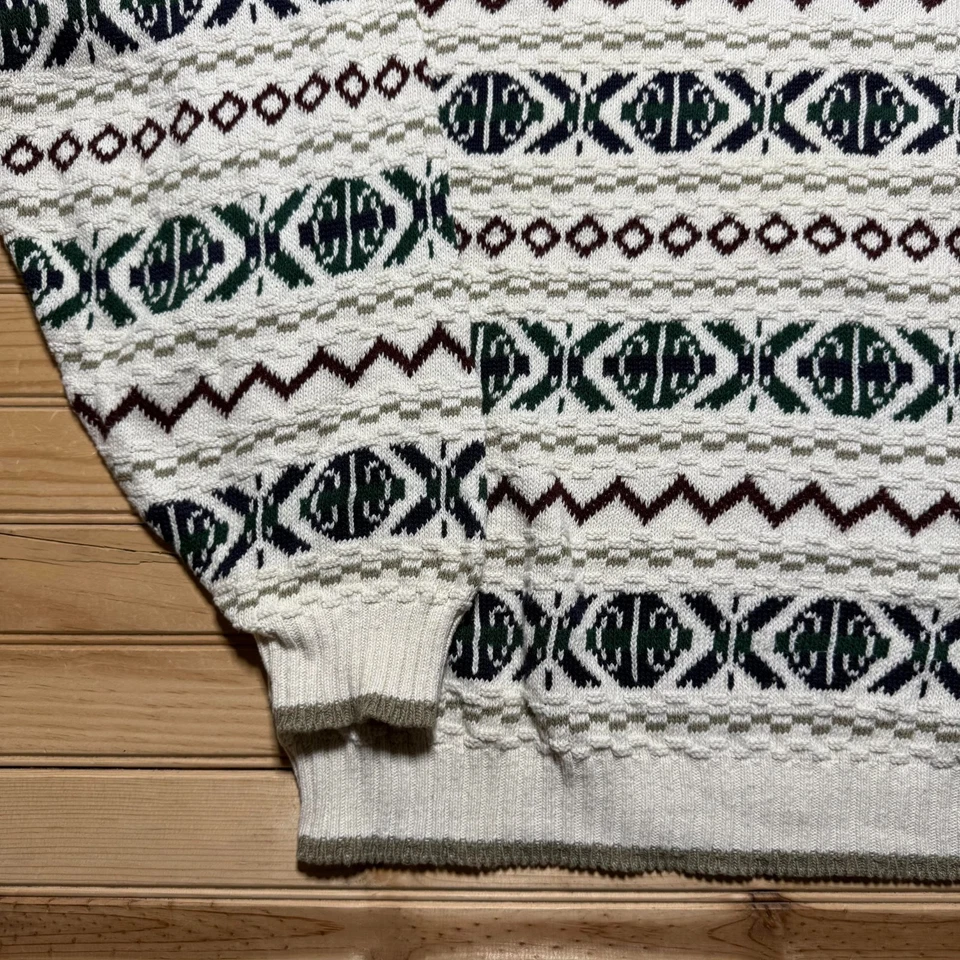 Suéter Suéter de Colección Años 90 Bill Blass Tejido Cuello Redondo Abuelo Hecho en EE. UU. Talla XL Foto 4 de 4