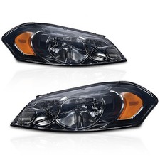 Headlight Assembly 2006-2013 Impala Smoky Lens Chrome Housing Amber Reflector