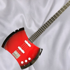 Factory Red Marceline's Axe 4 String Electric Bass Guitar Solid Body 24 Frets