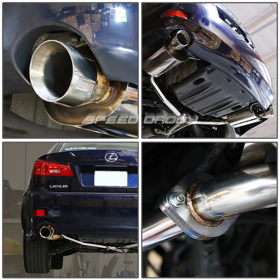 For 06-13 Lexus IS250 IS350 Sedan Dual 3.75" Muffler Tip Axle Back Exhaust - Image 2 of 4