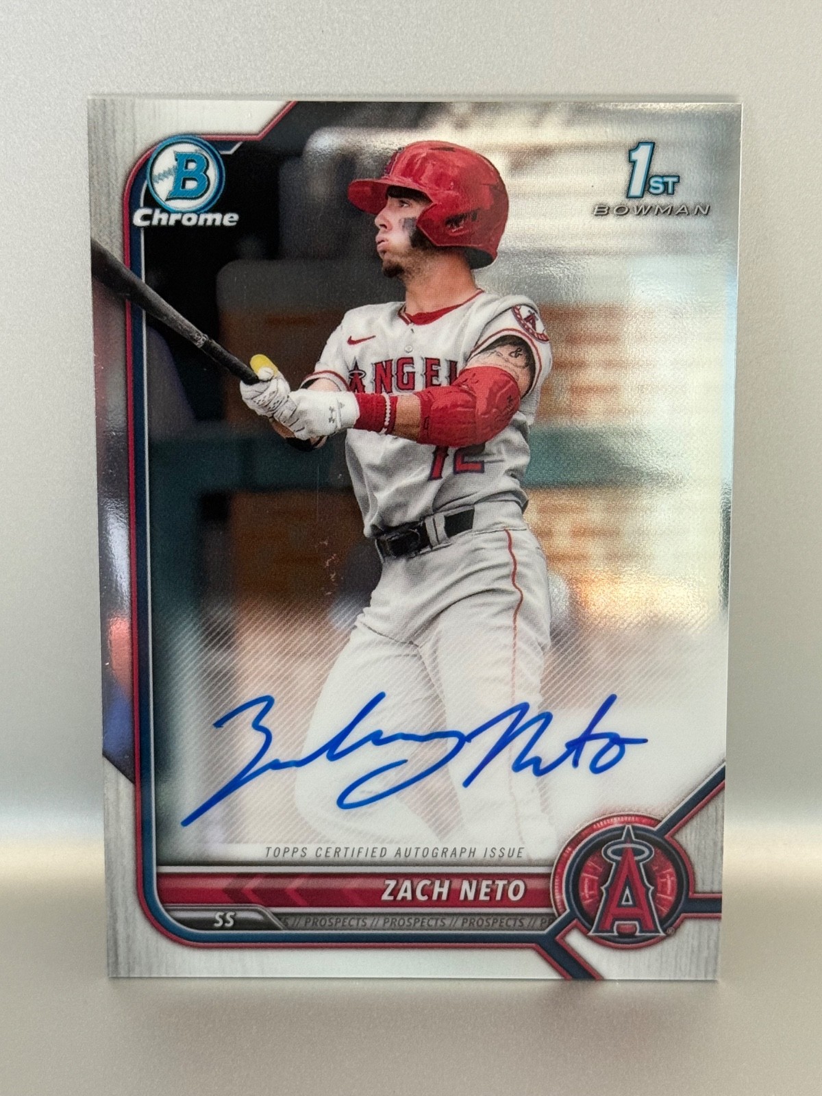 ZACH NETO 2022 BOWMAN CHROME DRAFT 1ST AUTOGRAPH ANGELS AUTOGRAPH