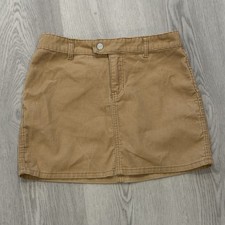 Y2K Gap Jeans Khaki Corduroy Mini Skirt Size 2 Tan A-Line Button Front