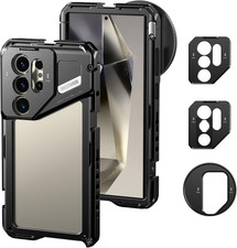 S24 Ultra Phone Cage with 67Mm Filter Adapter, 17Mm Lens Backplate, T Mount Lens
