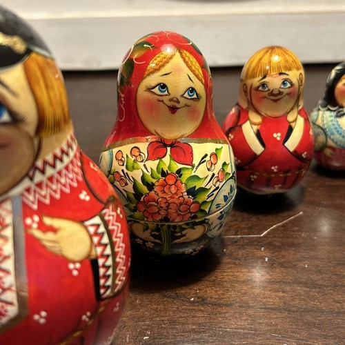 Vintage Made In Russia Matroschka Familienangelegenheit Volkskunst 5 STCK. verschachtelte Puppe 5 Zoll - Bild 3 von 21