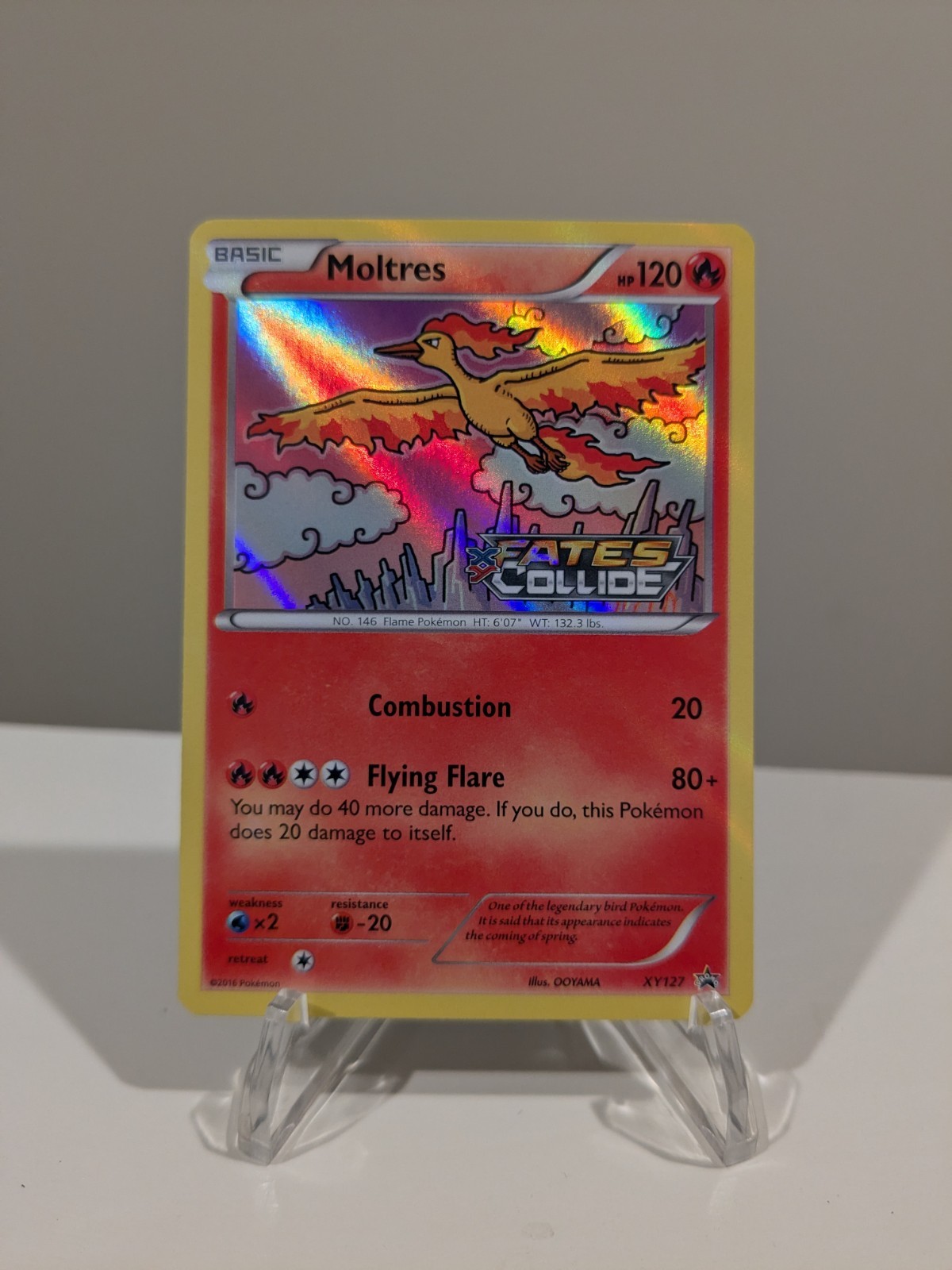 Moltres (Prerelease) Holo - XY Promo XY127 - Fates Collide stamp | Near Mint NM
