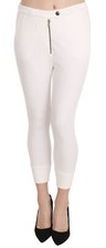 DONDUP Pants White Mid Waist Cropped Skinny Trouser IT38 / US 4 / XS RRP 470