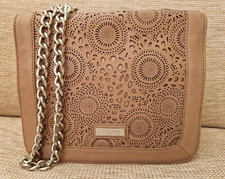 Ladies Light Brown Leather Episode Shoulder Handbag with Chain Handle Strap