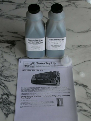 Two Bottles of Compatible Toner Refills for Xerox Phaser 5400N DX DT 113R00495 - Picture 2 of 2