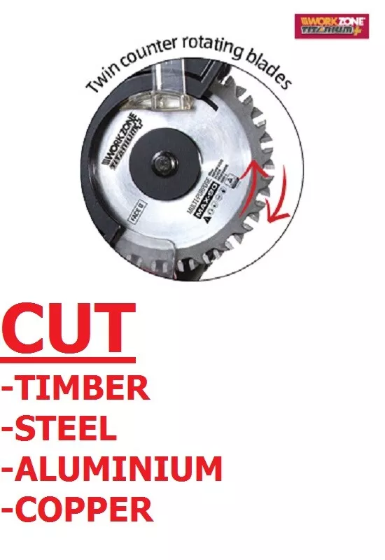 TOP QUALITY WORKZONE TWIN BLADE PLUNGE SAW 550W POWER TOOL WOOD