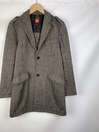 Hugo Boss men’s wool herringbone coat jacket size US 38 / EU 48 - Picture 3 of 24