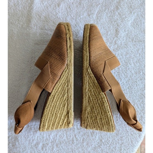 Lauren Ralph Lauren Helma Espadrille Slingback Wedge Tan Shoes Sz 10 - Picture 9 of 10