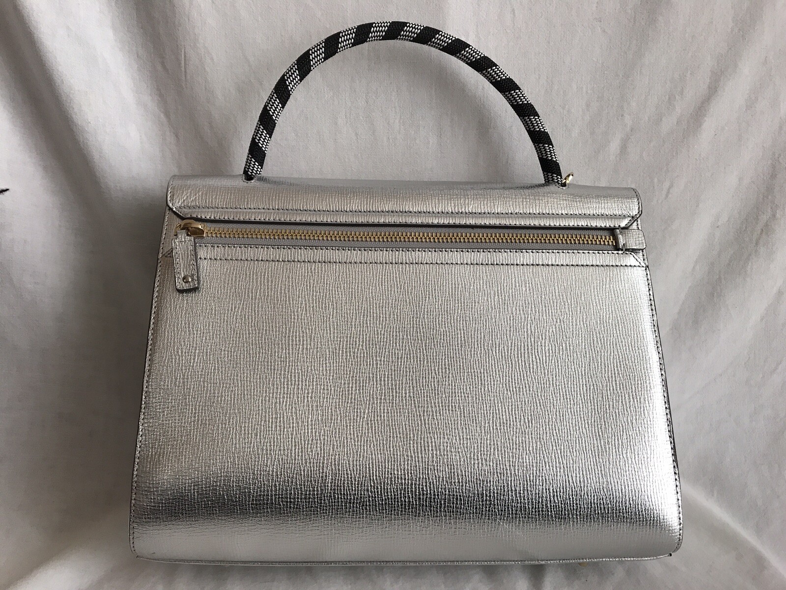 Anya Hindmarch Iron Icon Embossed Leather Silver Bag eBay