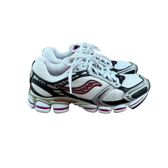 Saucony Womens Grid Propel Plus 2 Shoes White Pink Black Silver Size 7.5