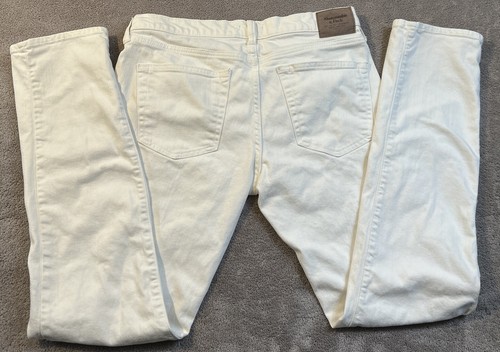 Women’s White Abercrombie And Fitch Stretch Skinny Jeans Sz 32x34 - Picture 3 of 6