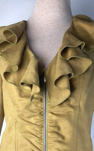 Donna Degnan Women's Jacket Faux Suede Green Size 2 - Picture 4 of 5