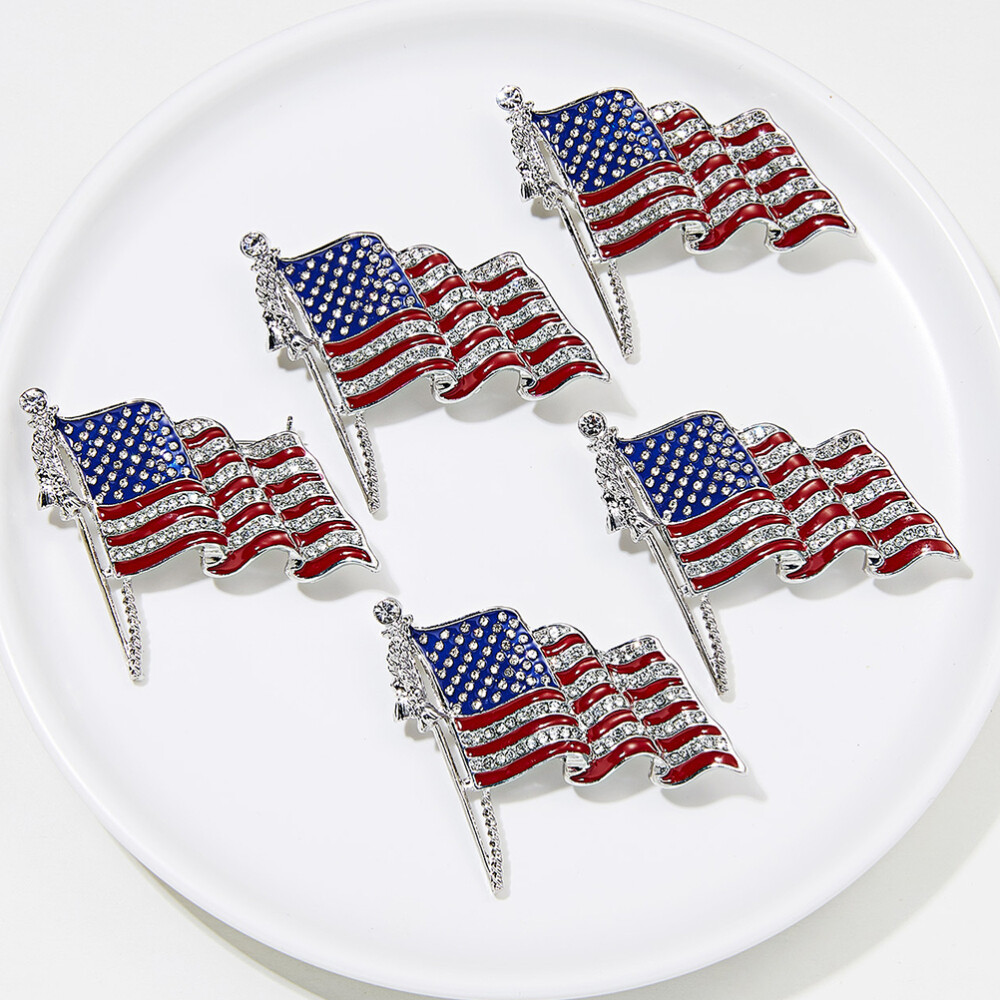 American Flag Brooch USA Jewelry Badge Rhinestones Ornament | eBay