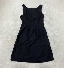 Lands End Womens Size 4 Black Dress Pleated Bust Round Neck Sleeveless