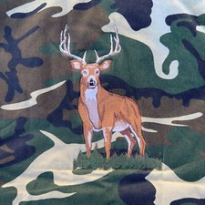 Sports Afield Vintage Camo Hunting Vest with Embroidered Deer Men's Large L